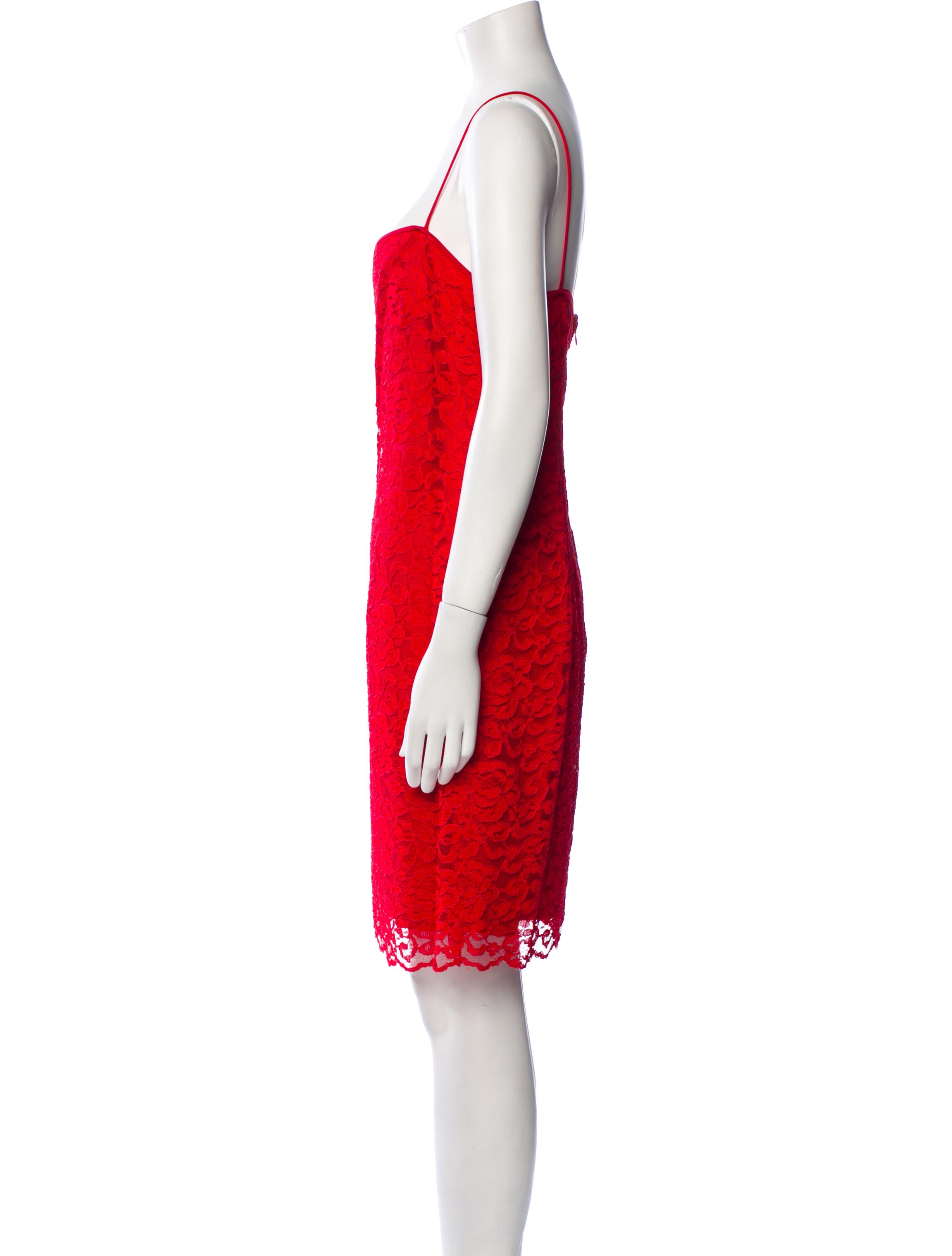 Rickie Freeman Square Neckline Knee-Length Dress