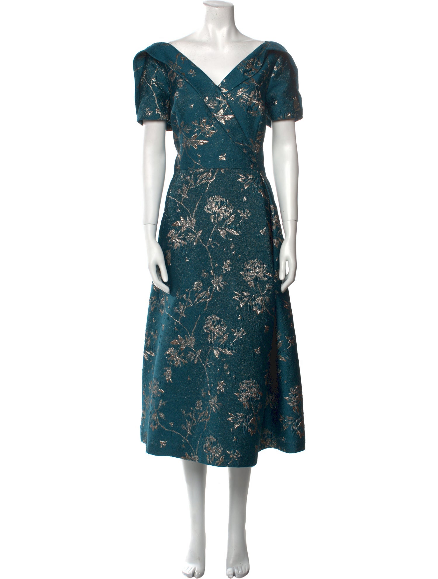 Rickie Freeman Floral Print Long Dress w/ Tags