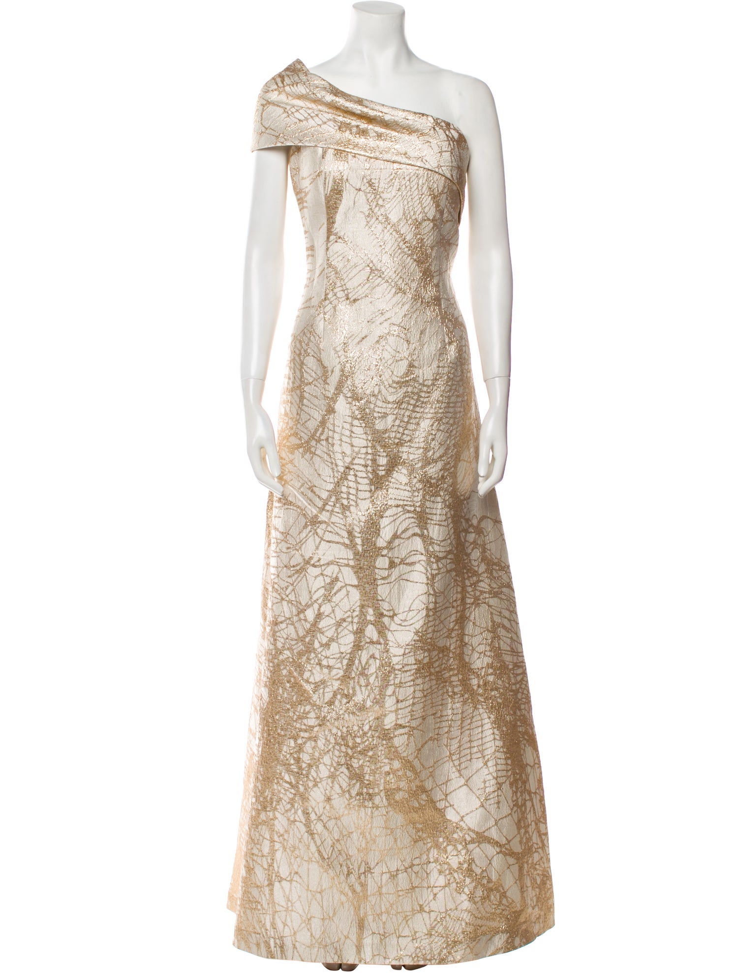 Rickie Freeman Printed Long Dress