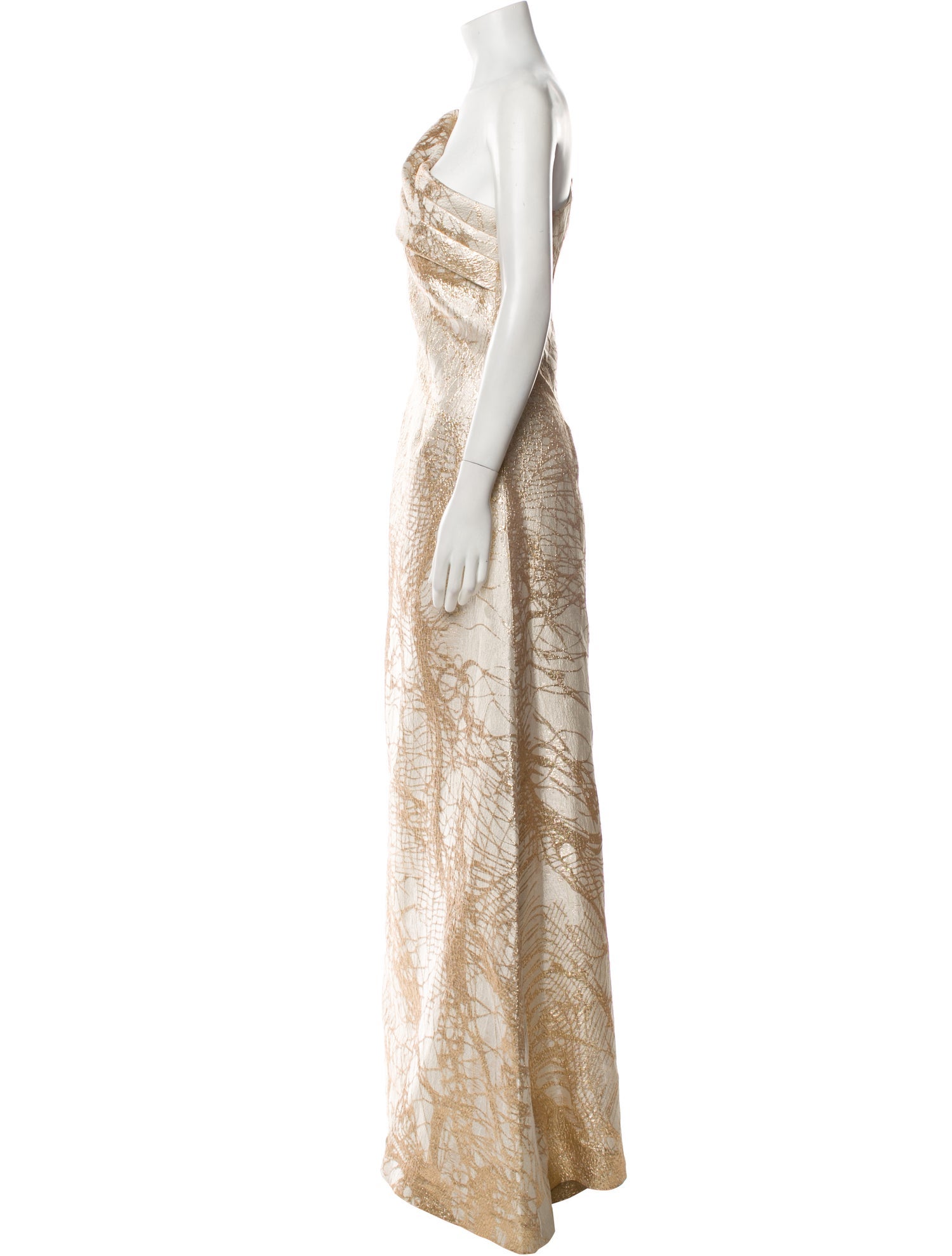 Rickie Freeman Printed Long Dress