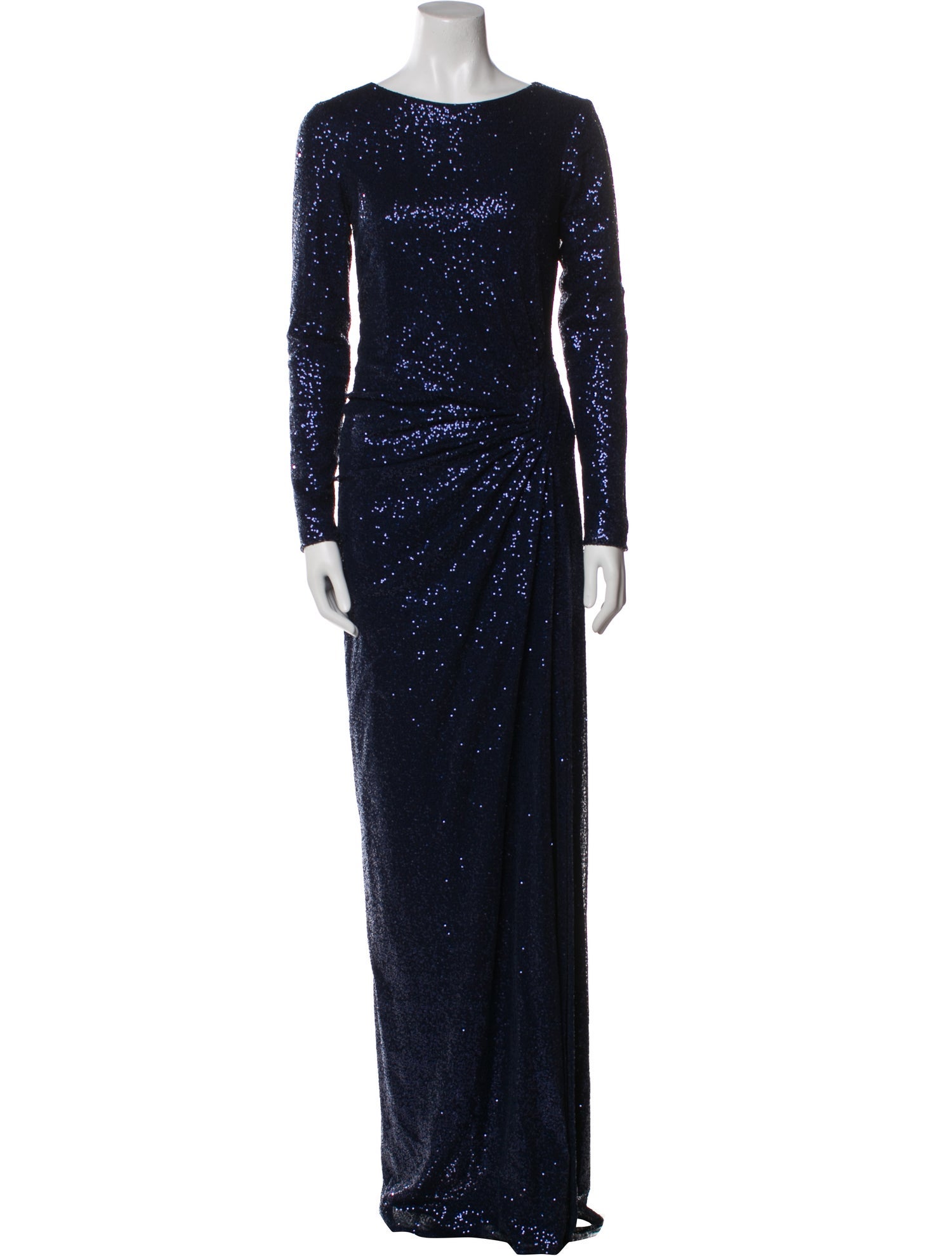 Rickie Freeman Bateau Neckline Long Dress