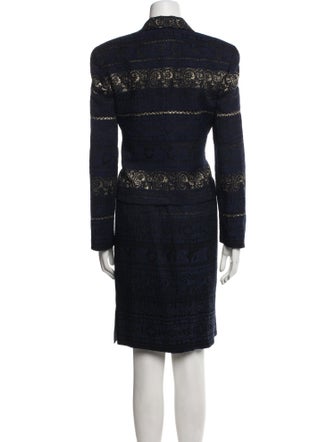 Rickie Freeman Printed Crystal Embellishments Skirt Suit