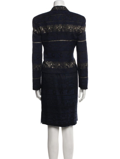 Rickie Freeman Printed Crystal Embellishments Skirt Suit