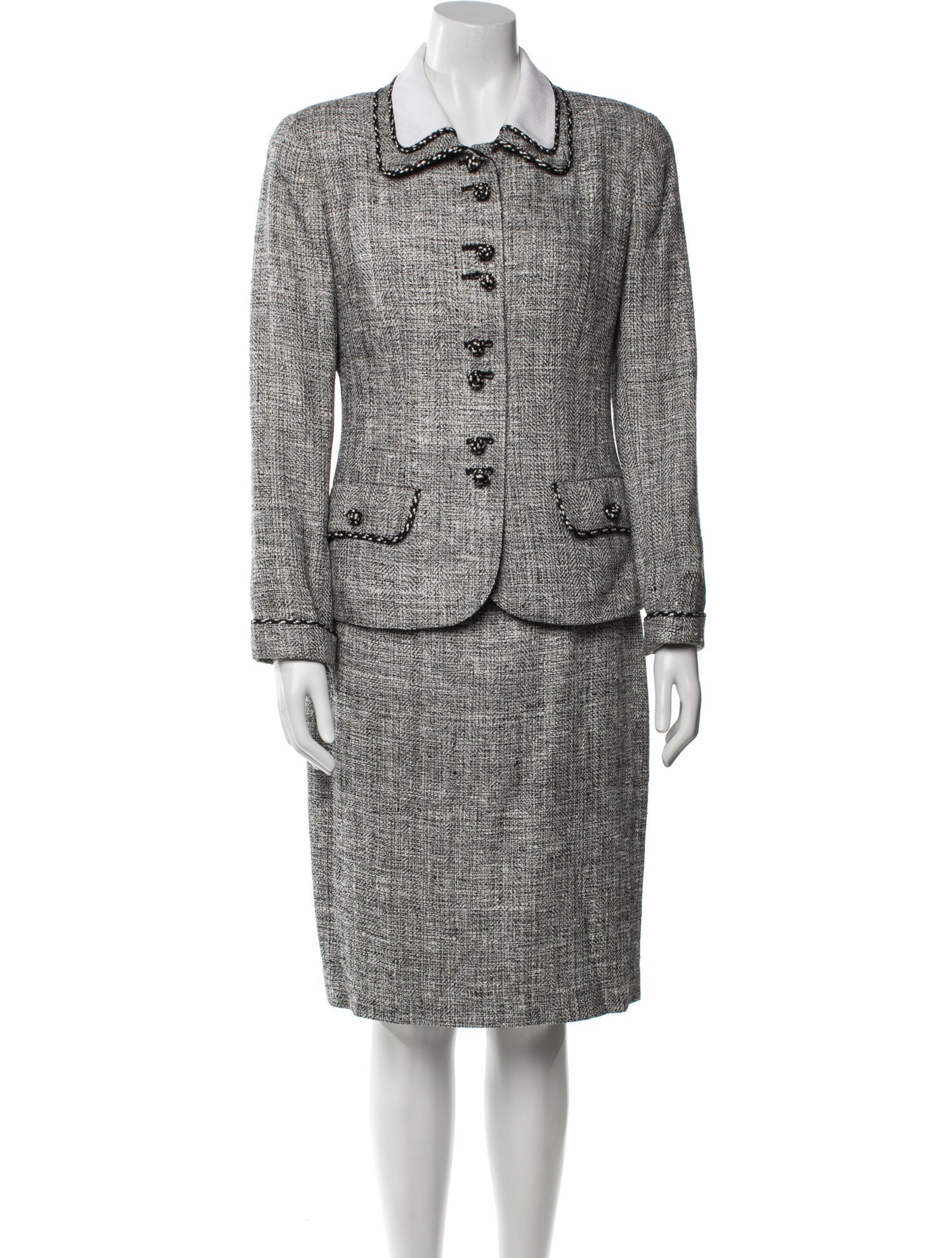 Rickie Freeman Silk Tweed Pattern Skirt Set