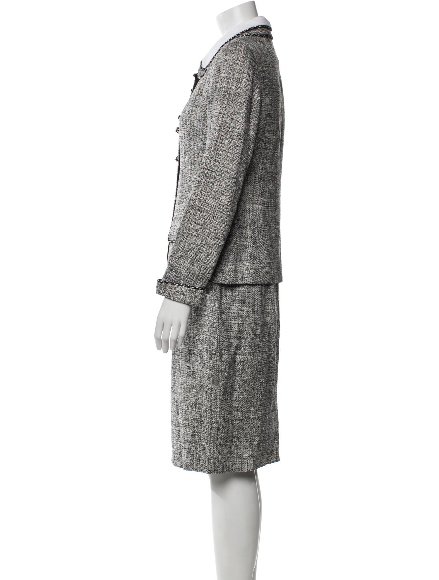 Rickie Freeman Silk Tweed Pattern Skirt Set