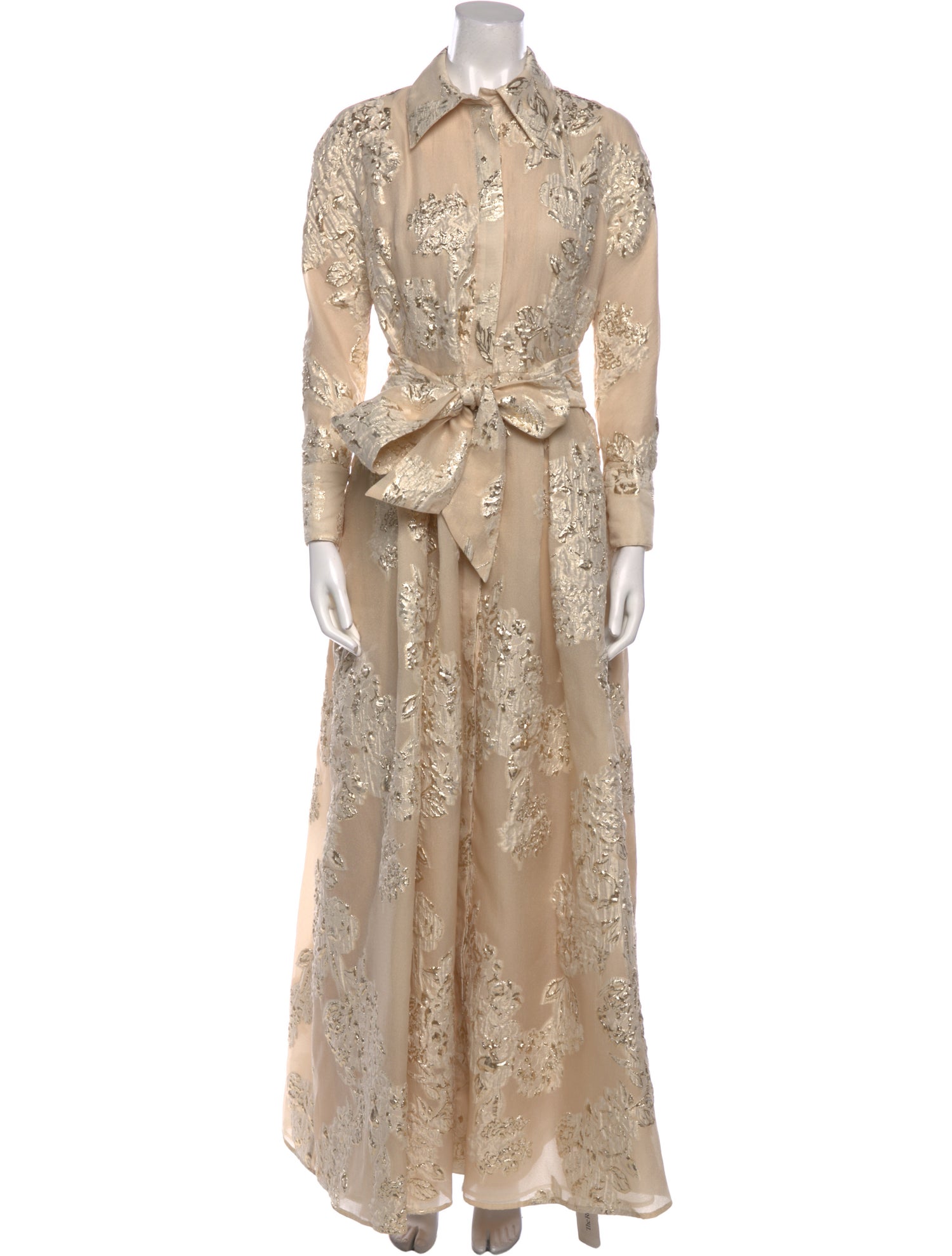 Rickie Freeman Printed Long Dress