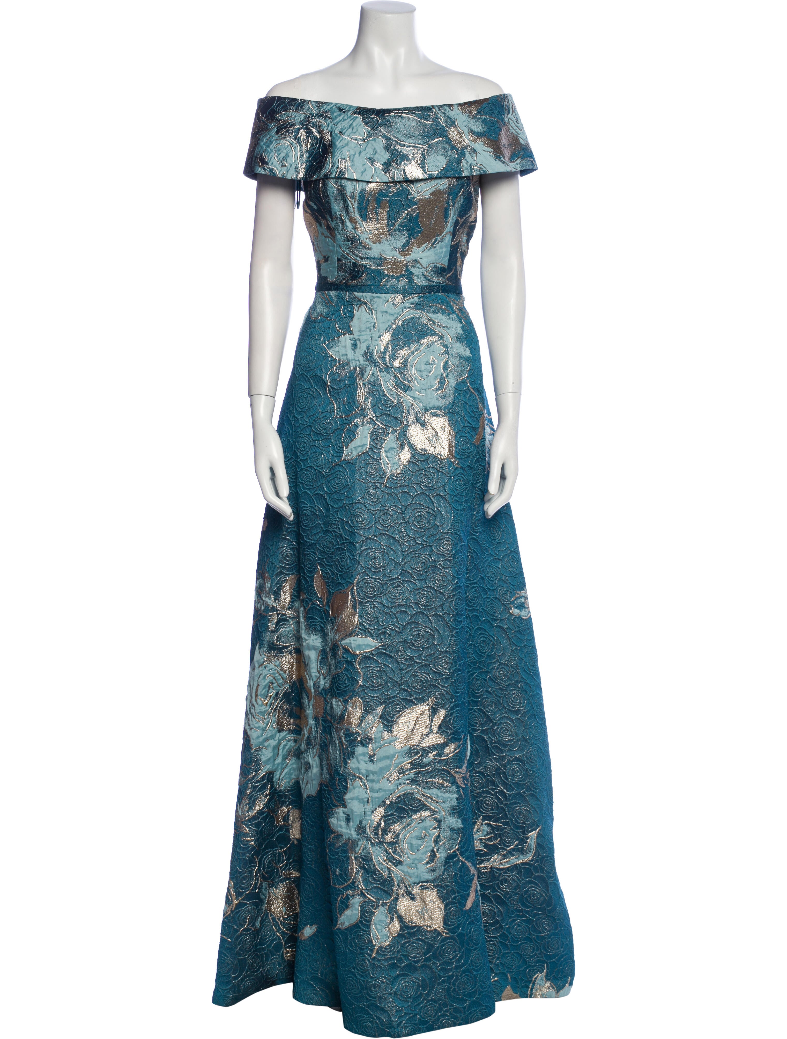 Rickie Freeman Floral Print Long Dress w/ Tags