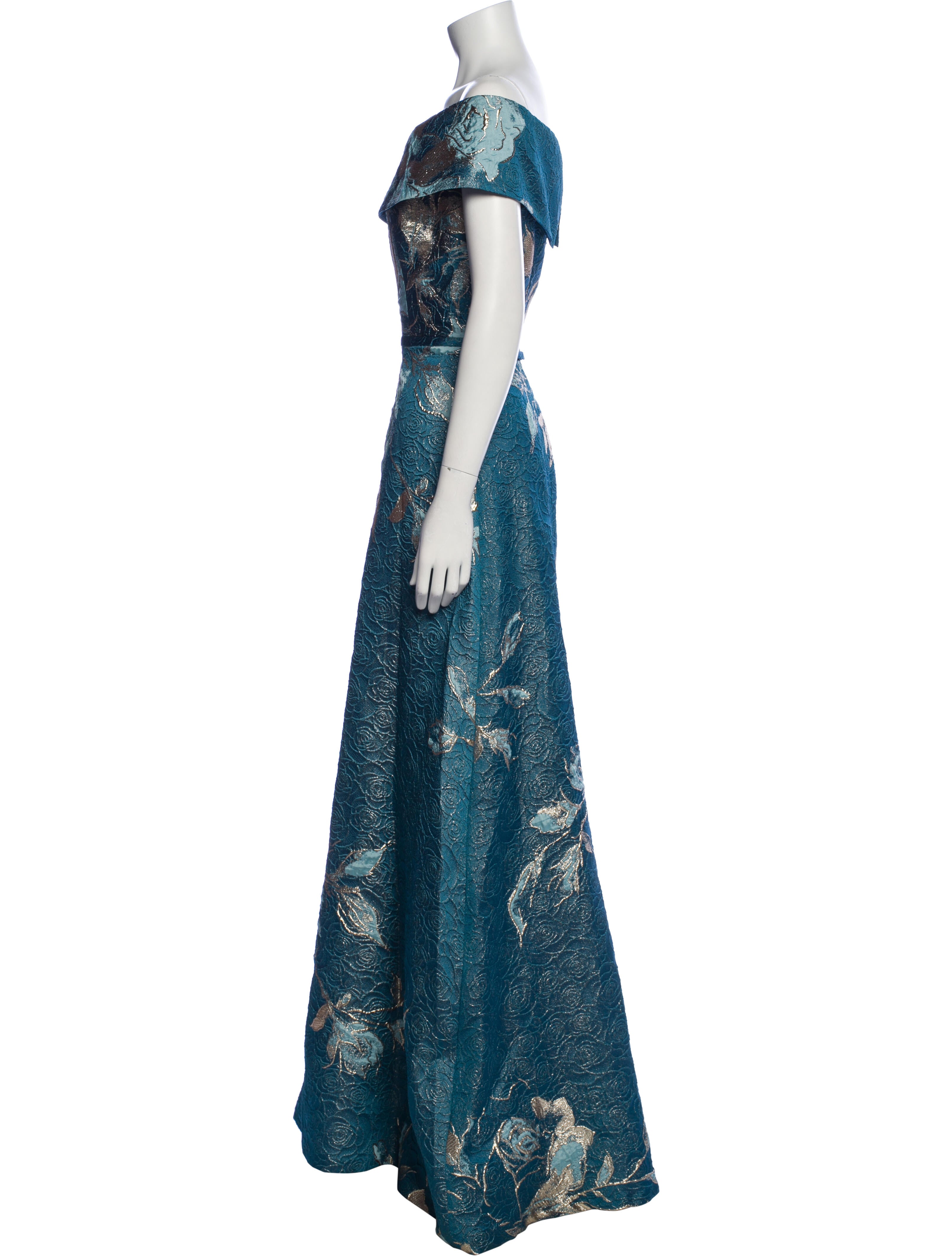 Rickie Freeman Floral Print Long Dress w/ Tags