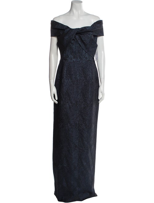 Rickie Freeman Off-The-Shoulder Long Dress