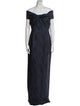 Rickie Freeman Off-The-Shoulder Long Dress