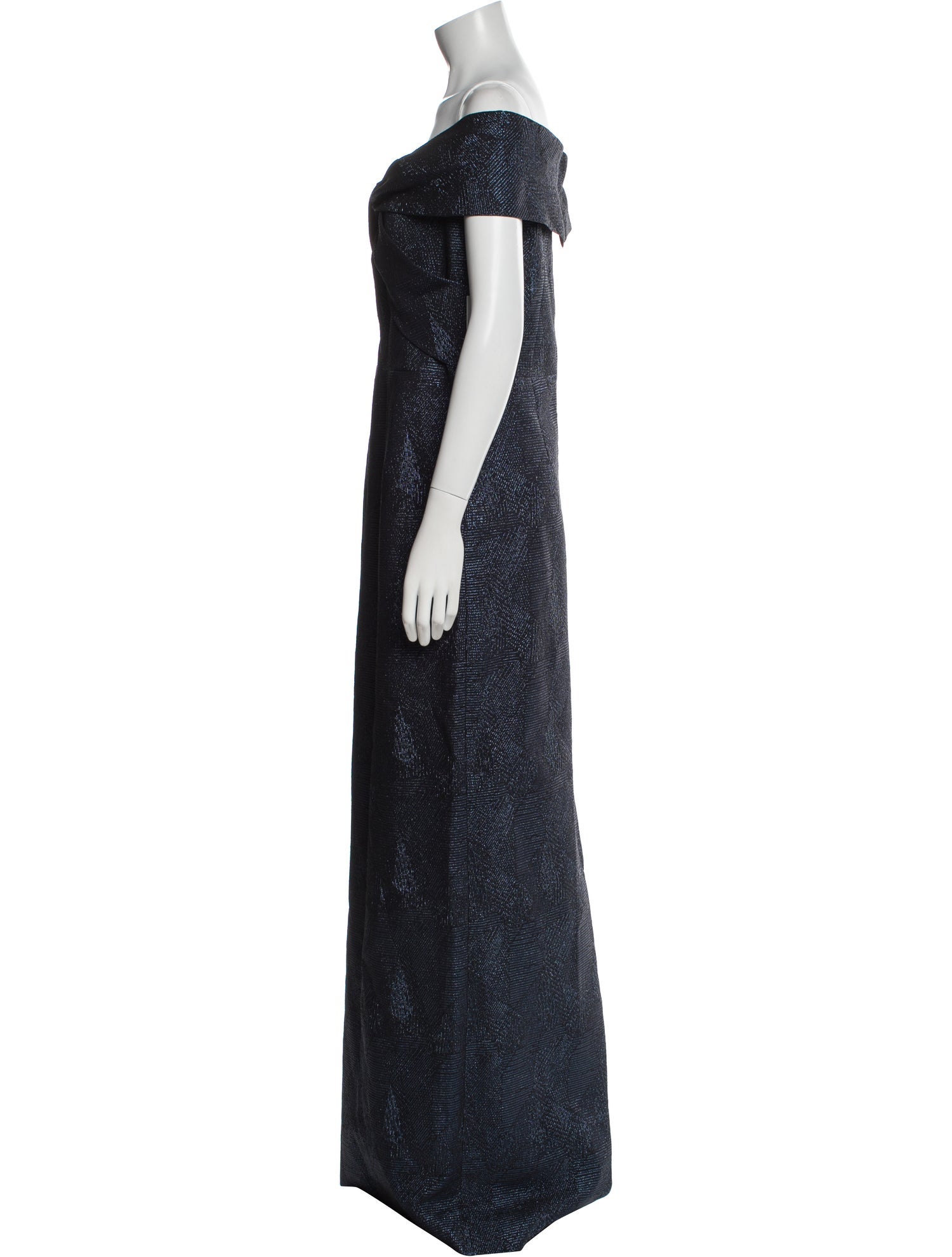 Rickie Freeman Off-The-Shoulder Long Dress