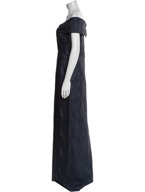 Rickie Freeman Off-The-Shoulder Long Dress
