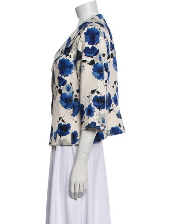 Rickie Freeman Linen Floral Print Blazer