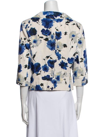 Rickie Freeman Linen Floral Print Blazer