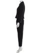 Rickie Freeman Wool Leather Trim Embellishment Pantsuit