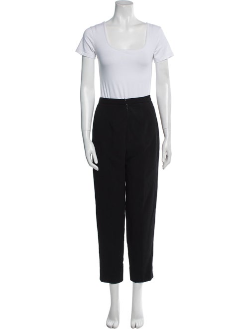 Rickie Freeman Wool Leather Trim Embellishment Pantsuit