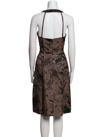 Rickie Freeman Printed Midi Length Dress