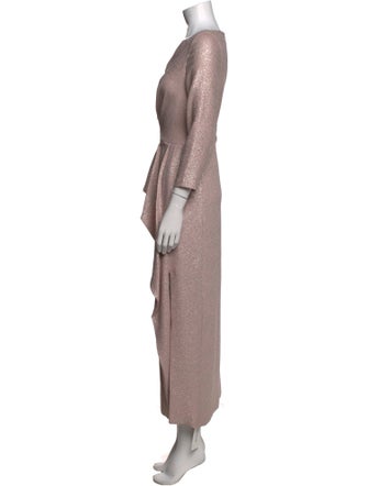 Rickie Freeman V-Neck Long Dress