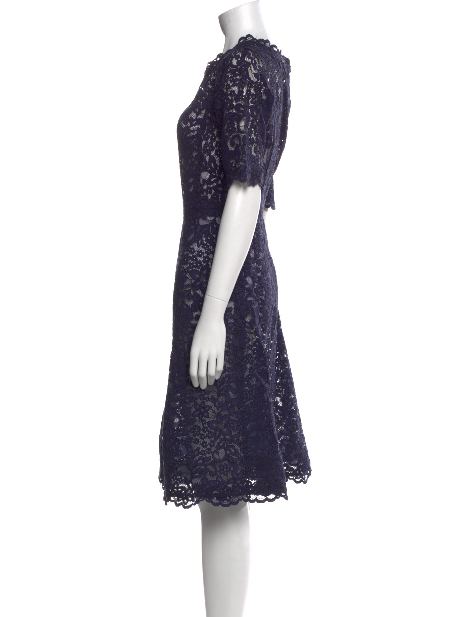 Rickie Freeman Lace Pattern Mini Dress