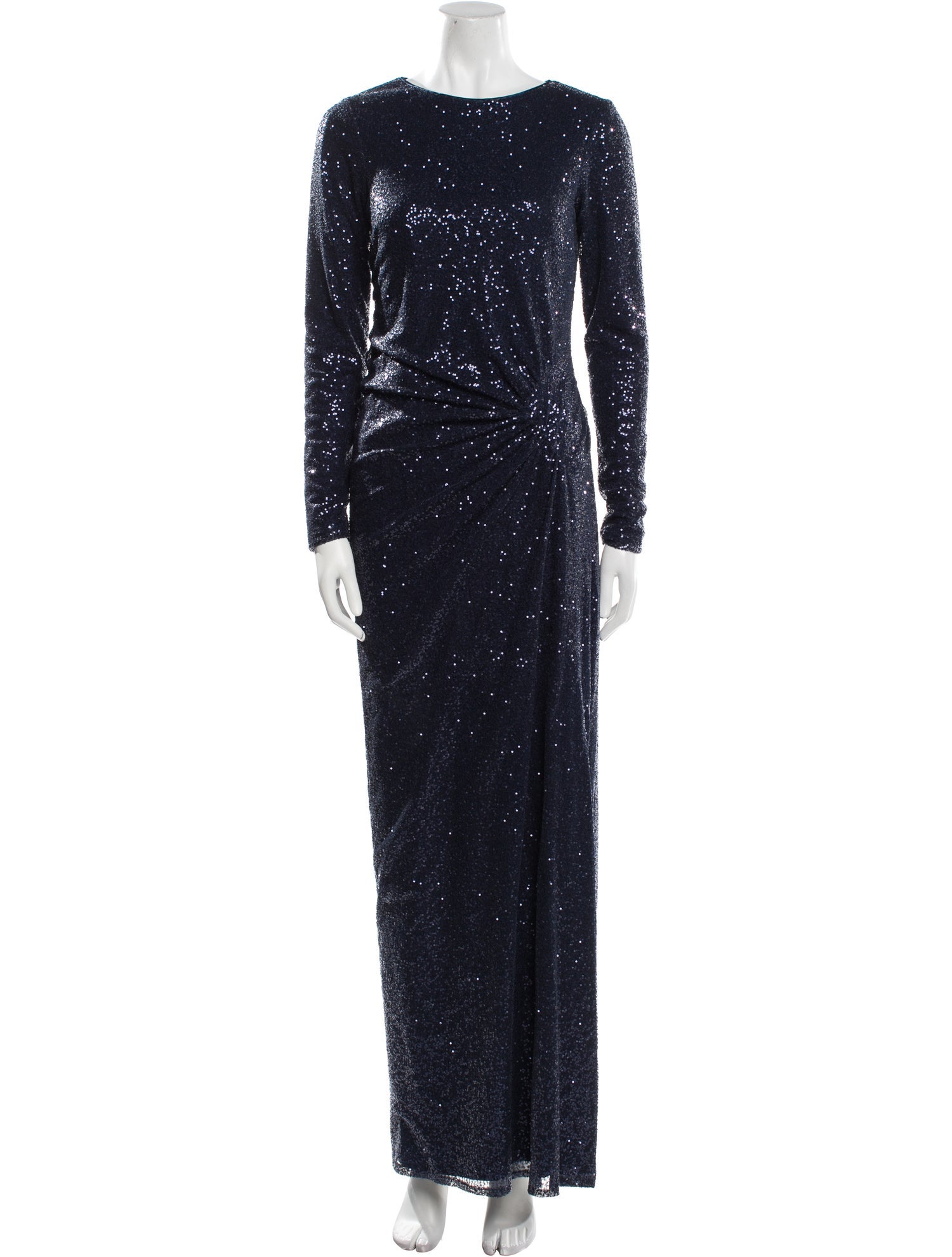 Rickie Freeman Crew Neck Long Dress