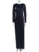 Rickie Freeman Crew Neck Long Dress