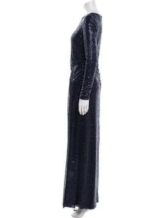Rickie Freeman Crew Neck Long Dress
