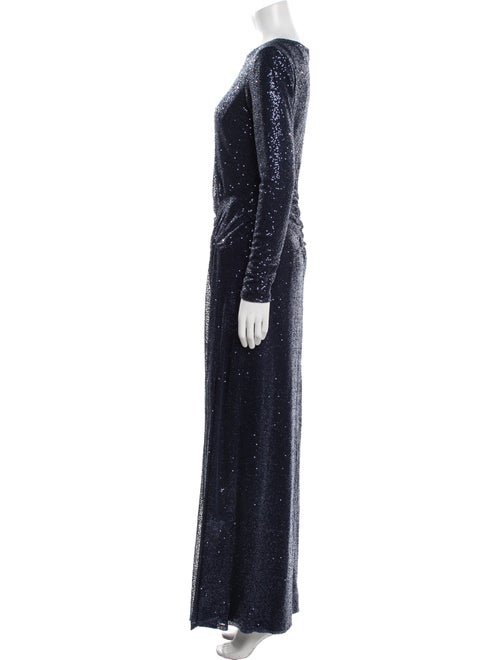 Rickie Freeman Crew Neck Long Dress