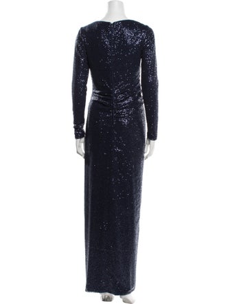 Rickie Freeman Crew Neck Long Dress