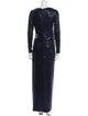 Rickie Freeman Crew Neck Long Dress