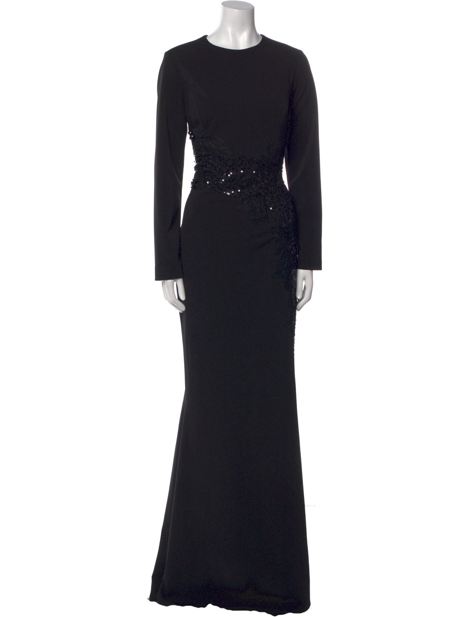 Rickie Freeman Crew Neck Long Dress