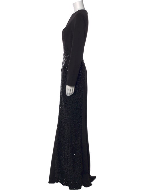 Rickie Freeman Crew Neck Long Dress