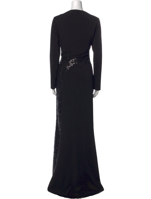 Rickie Freeman Crew Neck Long Dress