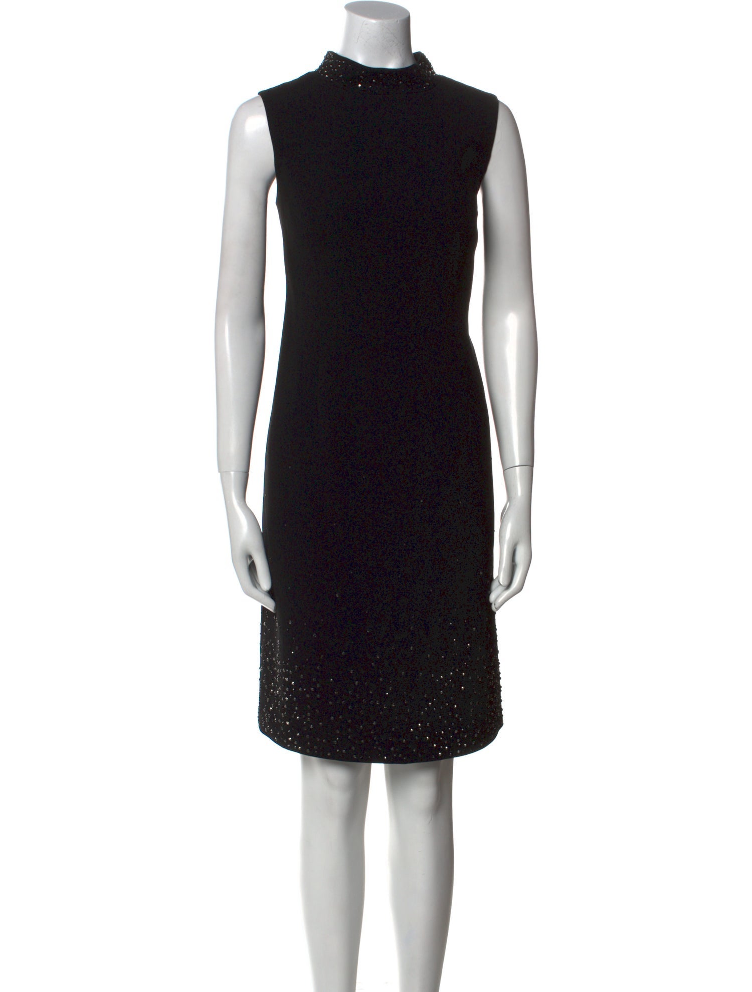 Rickie Freeman Mock Neck Knee-Length Dress