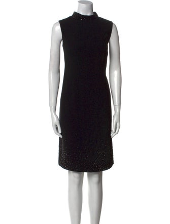 Rickie Freeman Mock Neck Knee-Length Dress