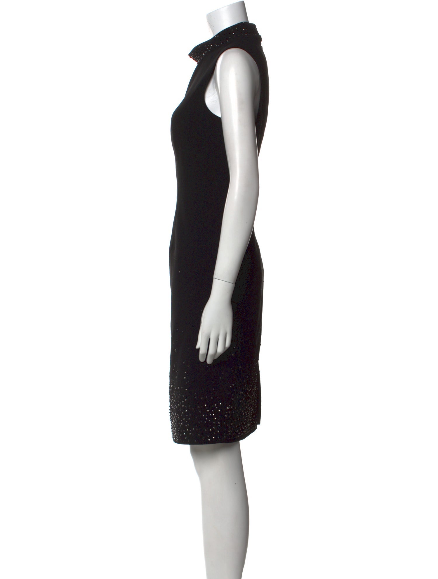 Rickie Freeman Mock Neck Knee-Length Dress