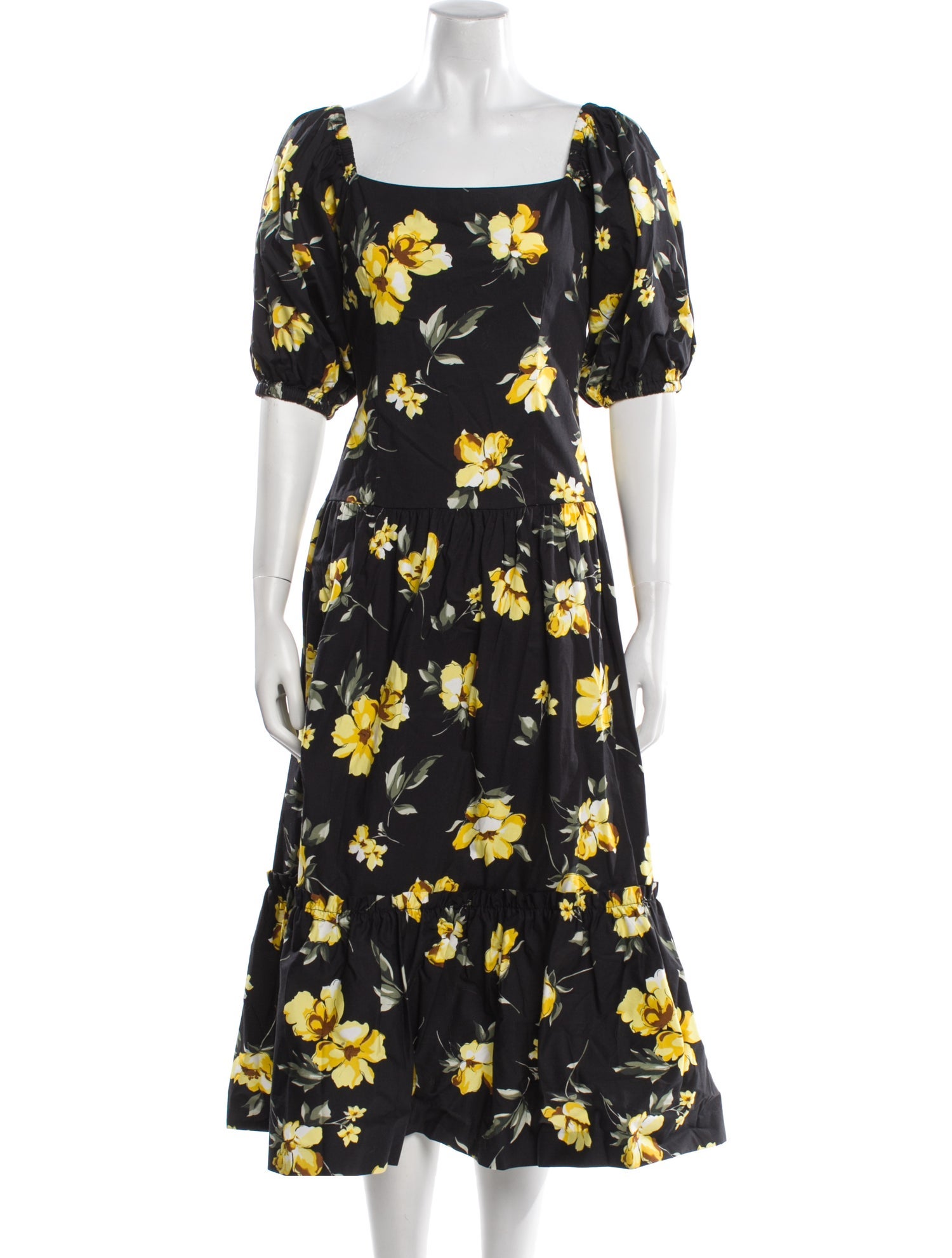 Rickie Freeman Floral Print Midi Length Dress