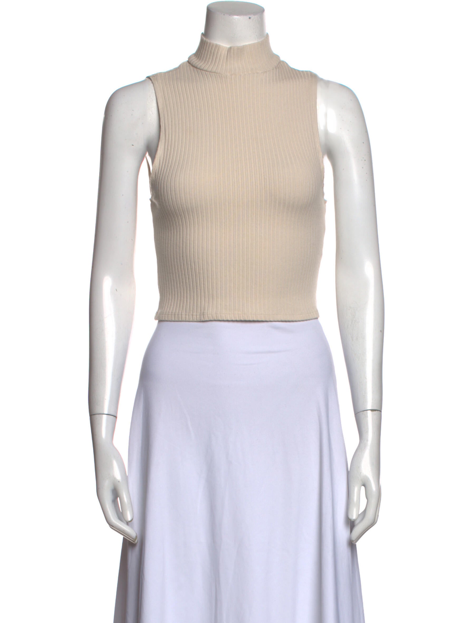 Reformation Turtleneck Sleeveless Crop Top