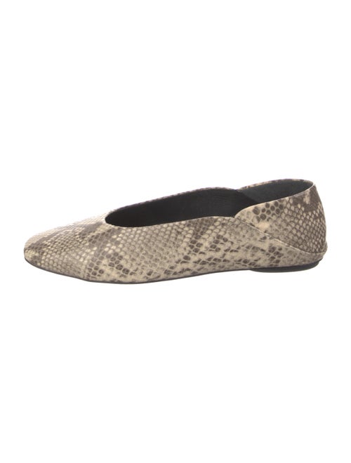 Reformation Leather Animal Print Ballet Flats
