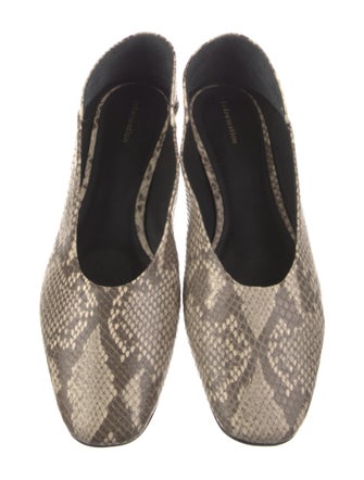 Reformation Leather Animal Print Ballet Flats
