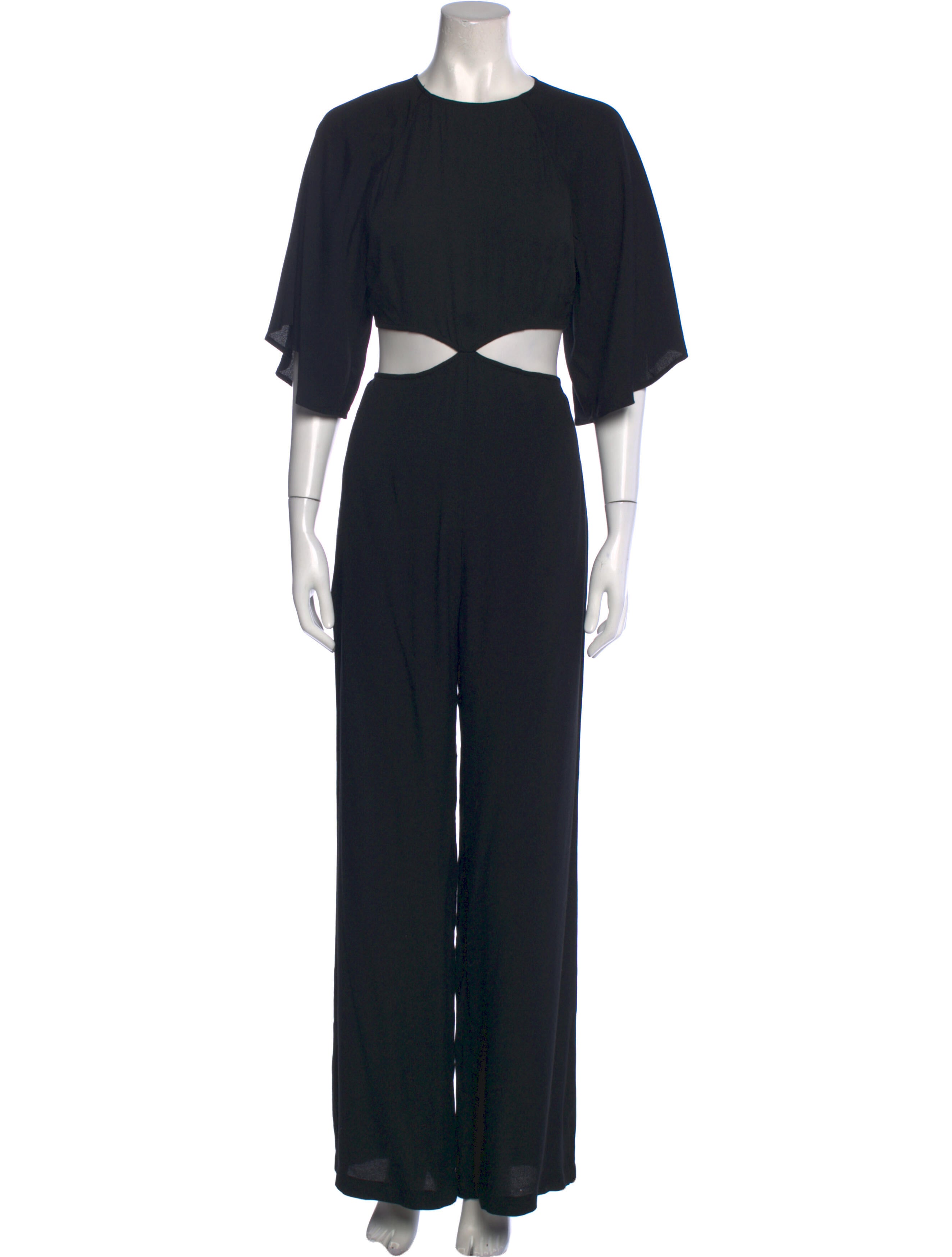 Reformation Scoop Neck Jumpsuit Black, 14.25" Rise Jumpsuits and