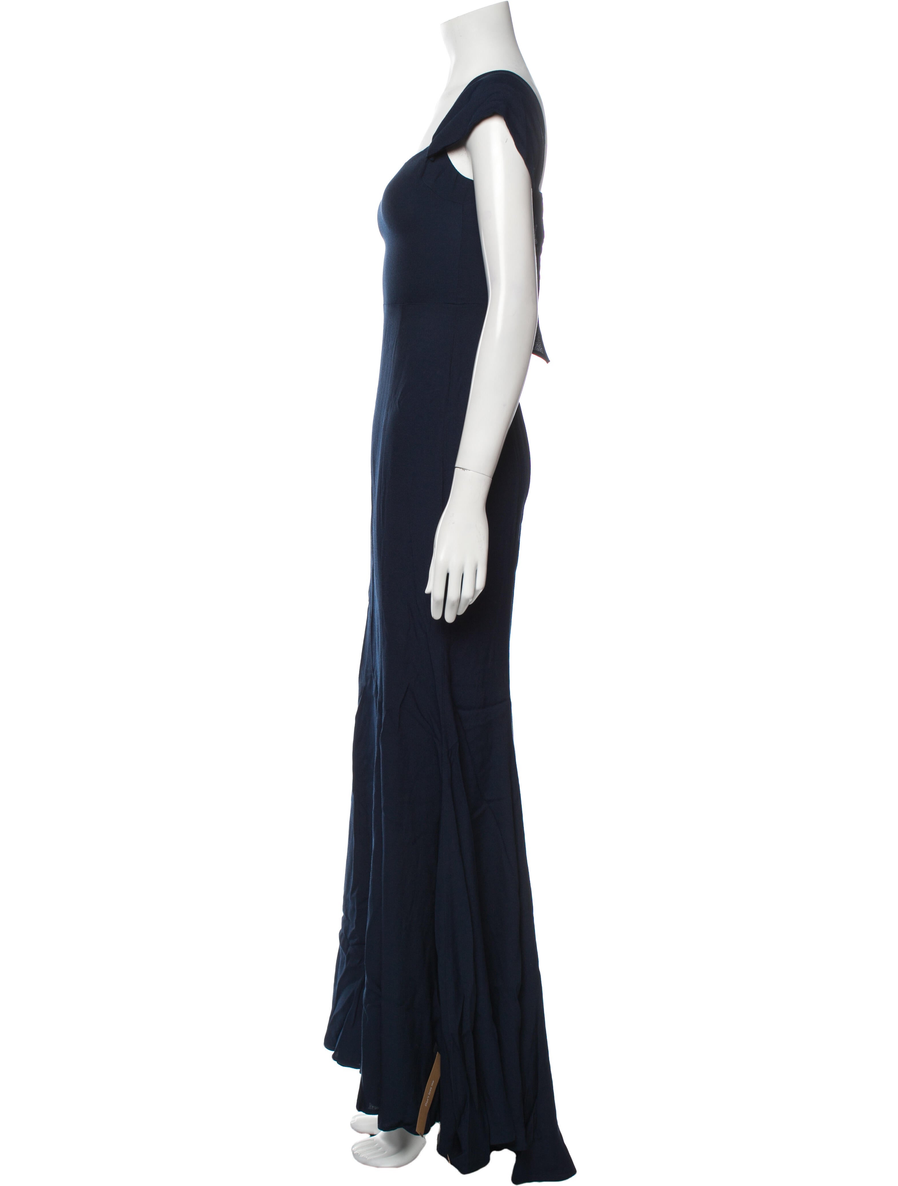 Reformation Square Neckline Long Dress Blue Dresses, Clothing