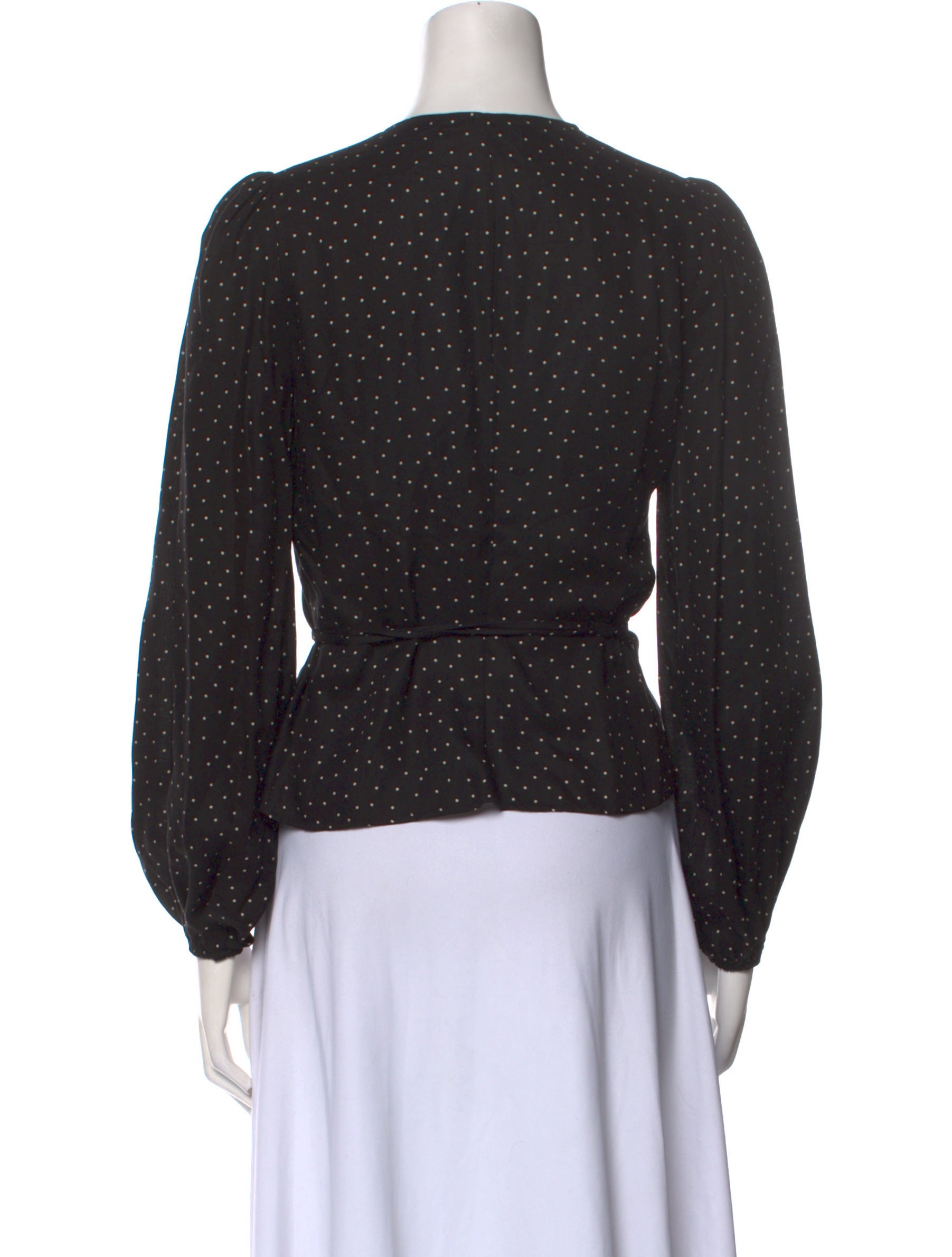 Reformation Polka Dot Print V-Neck Crop Top