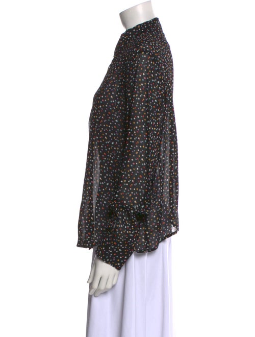 Reformation Polka Dot Print Long Sleeve Button-Up Top