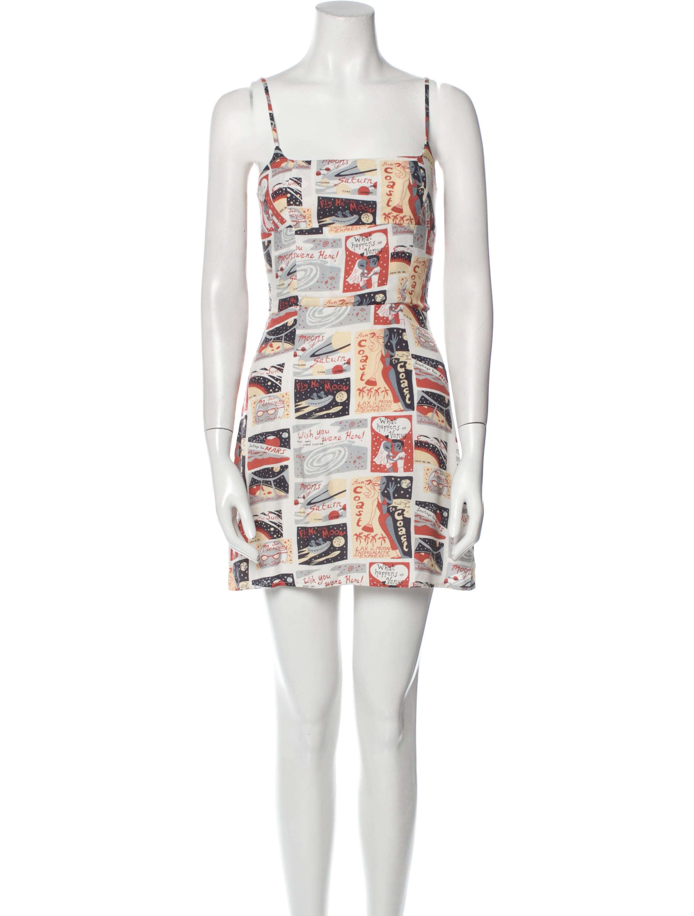 Reformation Graphic Print Mini Dress - Neutrals Dresses, Clothing -  WRFMN191059 | The RealReal