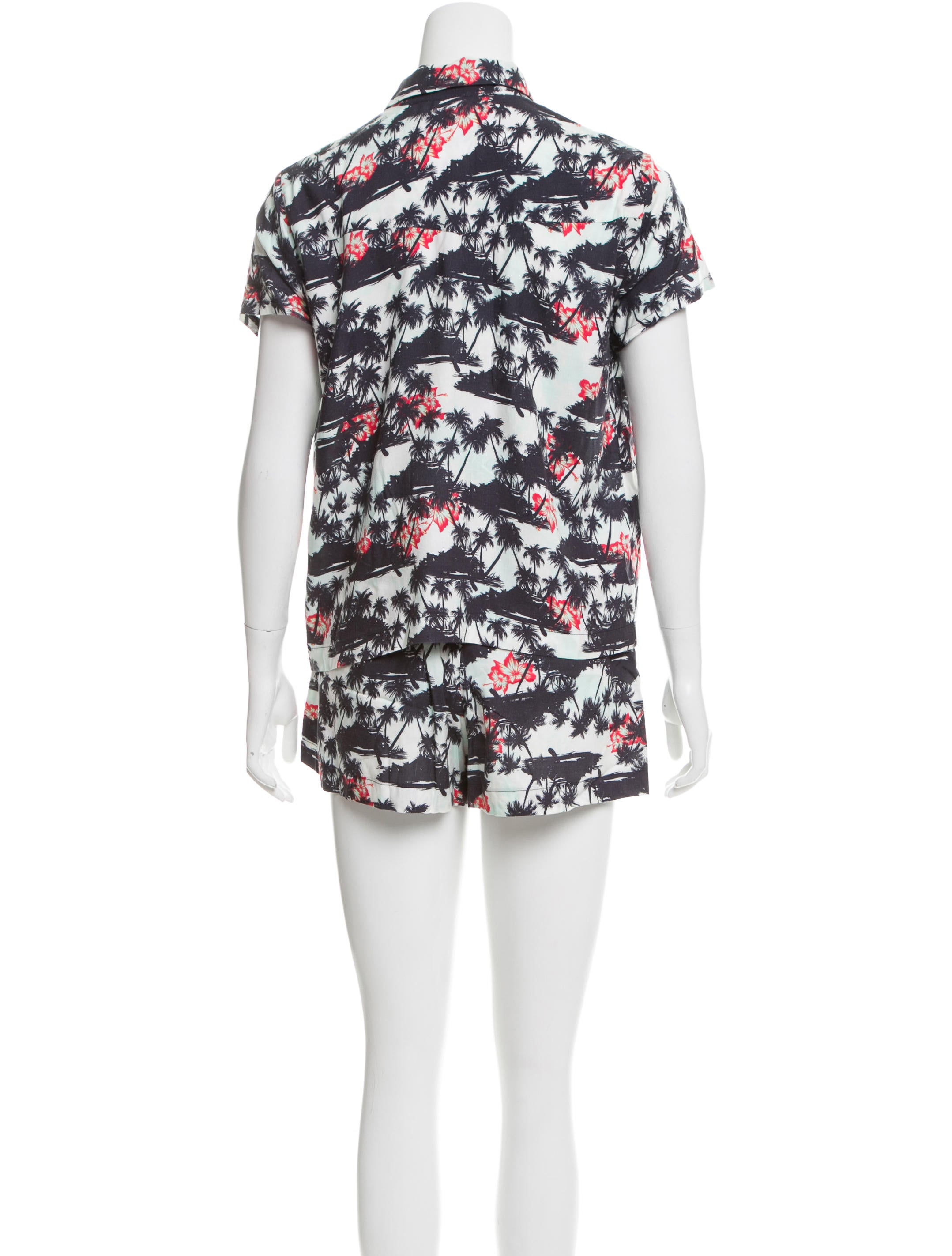 Reformation Hawaiian Print Pajama Set Clothing WRFMN20338 The