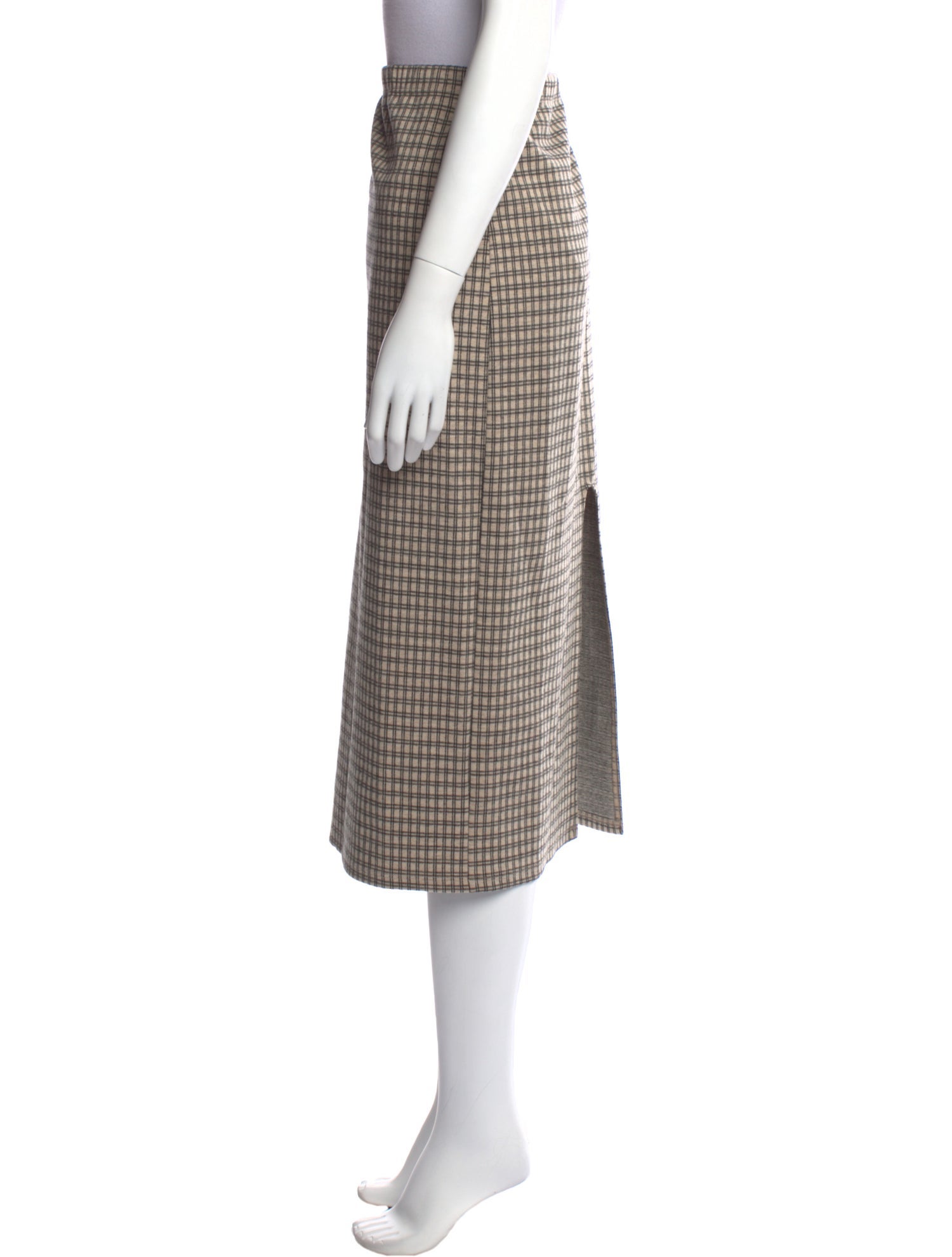 Reformation Plaid Print Midi Length Skirt