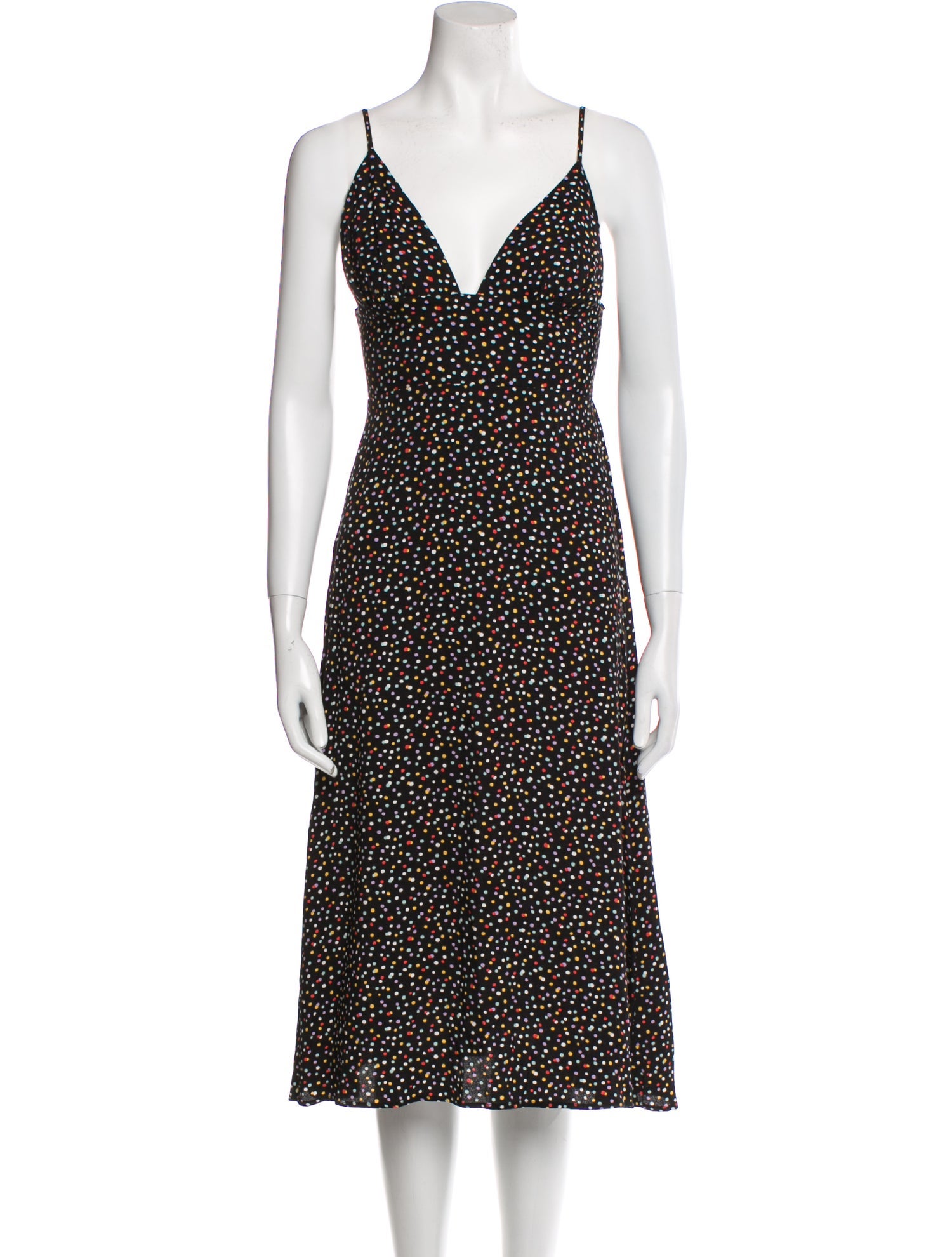 Reformation Polka Dot Print Midi Length Dress