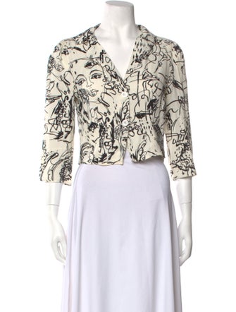 Reformation Printed V-Neck Crop Top