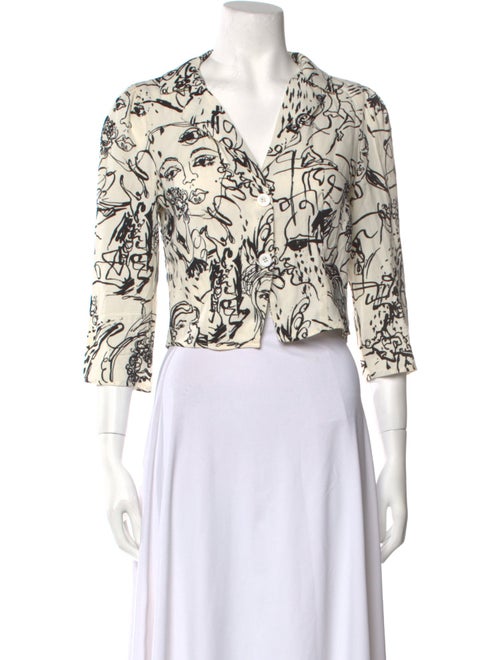 Reformation Printed V-Neck Crop Top