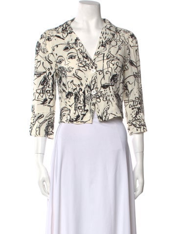 Reformation Tops Printed V-Neck Crop Top US 6 | M